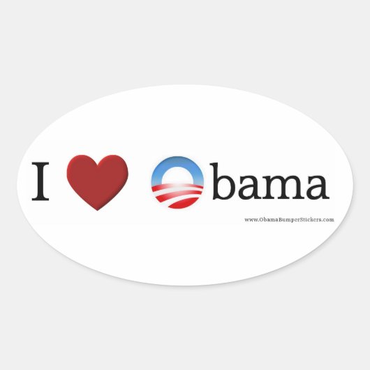 Ik hou van Obama Oval Sticker (Voorkant)