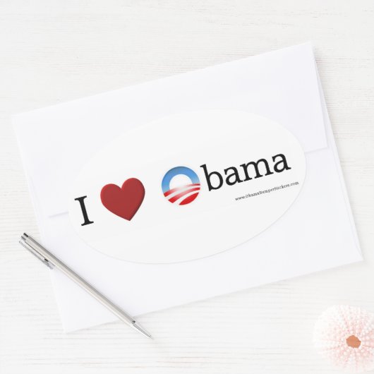Ik hou van Obama Oval Sticker (Envelop)