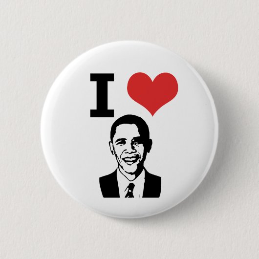 Ik hou van Obama Pin Ronde Button 5,7 Cm (Voorkant)