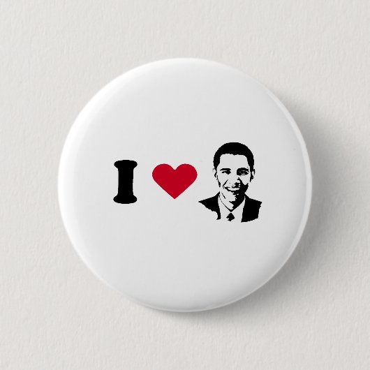 Ik hou van Obama Ronde Button 5,7 Cm (Voorkant)