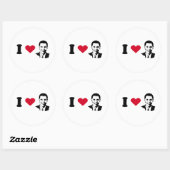 Ik hou van Obama Ronde Sticker (Vel)