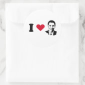Ik hou van Obama Ronde Sticker (Tas)