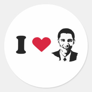 Ik hou van Obama Ronde Sticker