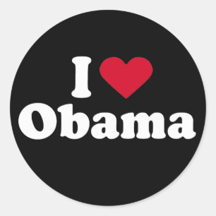Ik hou van Obama T-shirt Ronde Sticker