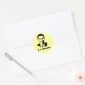 Ik hou van Obama T-shirt Ronde Sticker (Envelop)