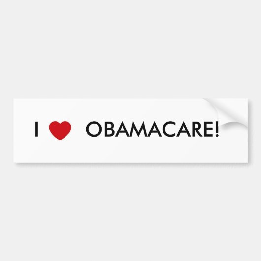 IK HOU VAN OBAMACARE! BUMPERSTICKER (Voorkant)