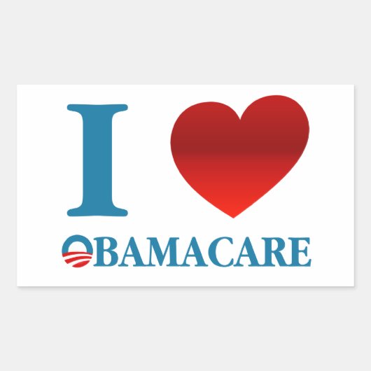 Ik hou van Obamacare Rechthoekige Sticker (Voorkant)