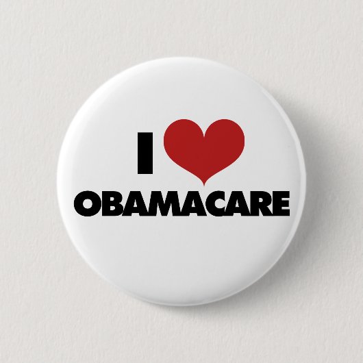 Ik hou van Obamacare Ronde Button 5,7 Cm (Voorkant)