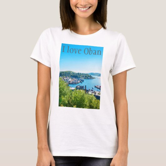 Ik hou van Oban, gepersonaliseerde T-shirt (Voorkant)