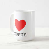 Ik hou van octopus koffiemok (Voorkant links)