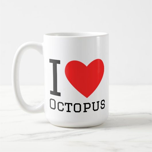 Ik hou van octopus koffiemok (Links)