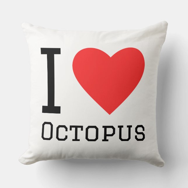 Ik hou van octopus kussen (Voorkant)