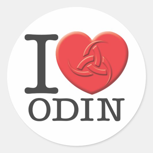 Ik hou van Odin Ronde Sticker (Voorkant)