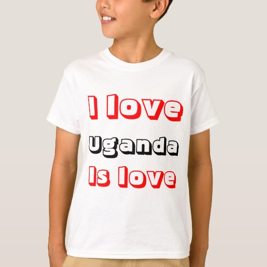 Ik hou van Oeganda T-shirt (Voorkant)