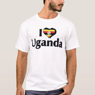 Ik hou van Oeganda Vlag Shirt