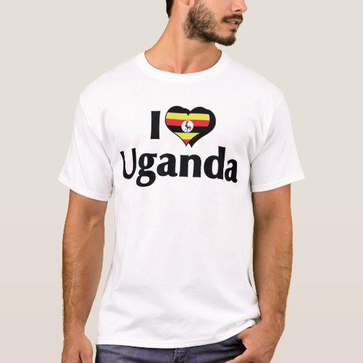 Ik hou van Oeganda Vlag Shirt (Voorkant)