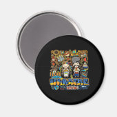 Ik hou van Oekraïne Doodle met Oekraïense vlag Magneet (Voorkant / Achterkant)