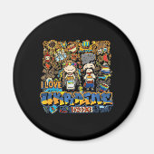 Ik hou van Oekraïne Doodle met Oekraïense vlag Magneet (Voorkant)