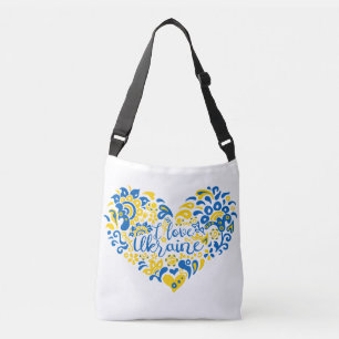 Ik hou van Oekraïne inspirerende quote hart Crossbody Tas