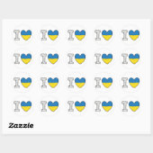 Ik hou van Oekraïne Ronde Sticker (Vel)