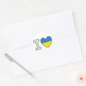 Ik hou van Oekraïne Ronde Sticker (Envelop)