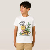 Ik hou van Oerwoud Leopard Funny Schattige T-shirt (Voorkant volledig)