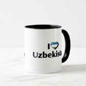 Ik hou van Oezbekistan Vlag Mok (Voorkant rechts)