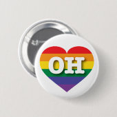 Ik hou van Ohio Gay Pride Rainbow Heart Ronde Button 5,7 Cm (Voorkant /achterkant)