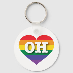 Ik hou van Ohio Gay Pride Rainbow Heart Sleutelhanger