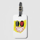 Ik hou van Ohio glimlachend gelukkig gezicht Bagagelabel (Voorkant (verticaal))