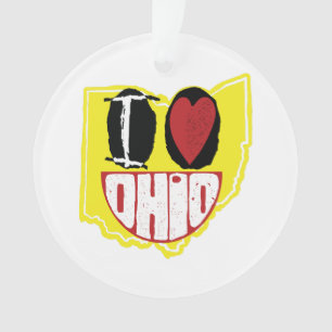 Ik hou van Ohio glimlachend gelukkig gezicht Ornament