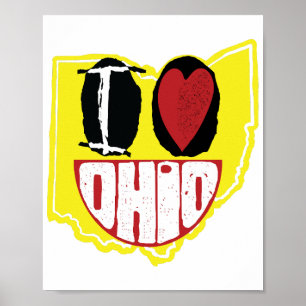 Ik hou van Ohio glimlachend gelukkig gezicht Poster