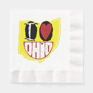 Ik hou van Ohio glimlachend gelukkig gezicht Servet