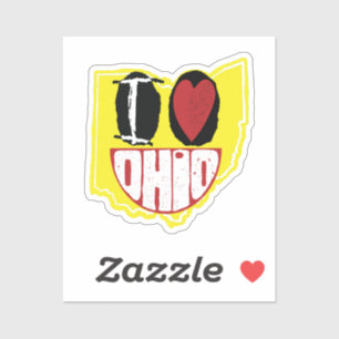 Ik hou van Ohio glimlachend gelukkig gezicht Sticker