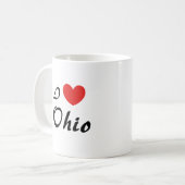Ik hou van Ohio Hart Typography Koffiemok (Voorkant links)