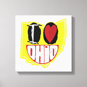 Ik hou van Ohio Lachend Gelukkig Gezicht  Canvas Afdruk
