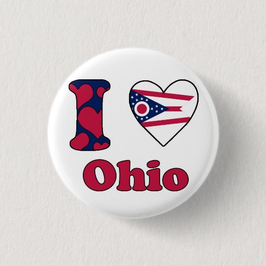 Ik hou van Ohio Ronde Button 3,2 Cm (Voorkant)