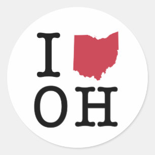 Ik hou van Ohio Ronde Sticker