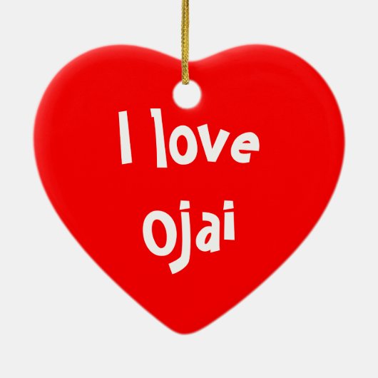 Ik hou van Ojai Keramisch Ornament (Achterkant)