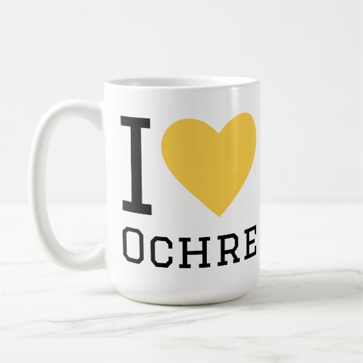 Ik hou van oker koffiemok (Links)
