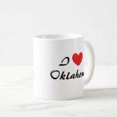Ik hou van Oklahoma Heart Typography Coffee Mok (Voorkant rechts)