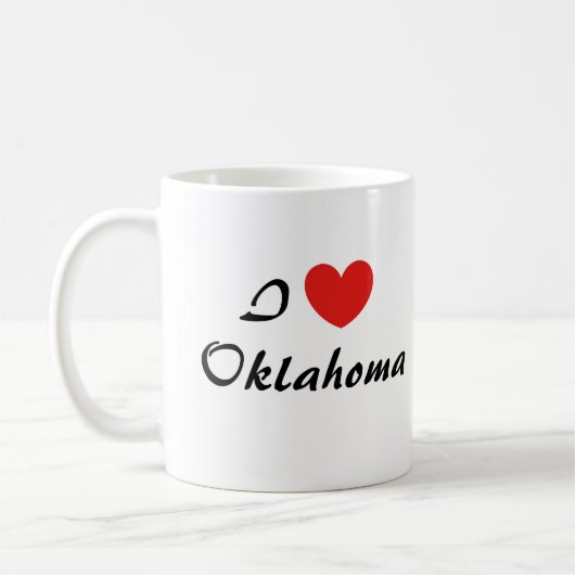 Ik hou van Oklahoma Heart Typography Coffee Mok (Links)