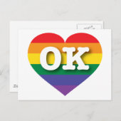 Ik hou van Oklahoma Rainbow Heart Briefkaart (Voorkant / Achterkant)