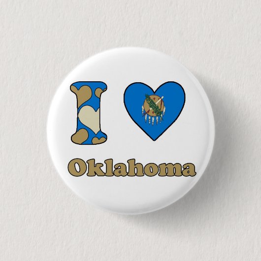Ik hou van Oklahoma Ronde Button 3,2 Cm (Voorkant)