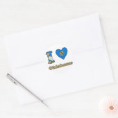 Ik hou van Oklahoma Ronde Sticker (Envelop)