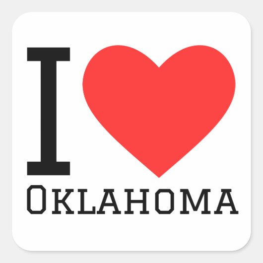 Ik hou van Oklahoma Vierkante Sticker (Voorkant)