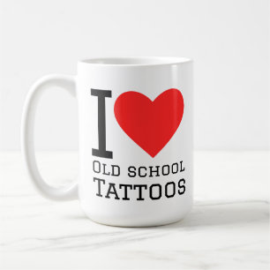 Ik hou van old school tattoos koffiemok