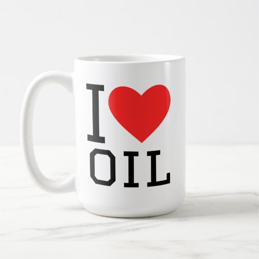 Ik hou van olie koffiemok (Links)