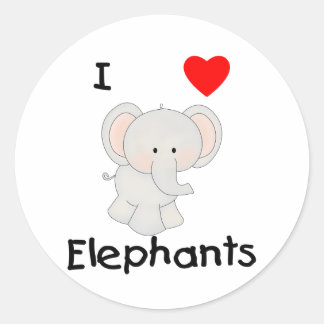 Ik hou van olifanten (2) ronde sticker