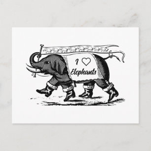 Ik hou van Olifanten Briefkaart